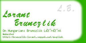 lorant brunczlik business card